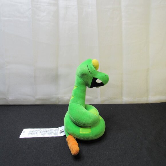 Disney Jungle Book Snake Plush Toy KAA 8.5" Green Coiled Yellow Eyes Fangs Good - Picture 3 of 10